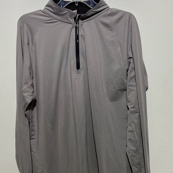 Cloudveil Men's Long-Sleeve Half Zip Stand-Up Collar Gray Shirt - Picture 1 of 10
